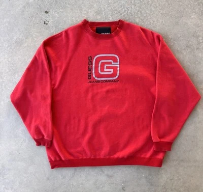 Vintage Guess Sweatshirt Size XXL Jeans Company 90s Red Crewneck 2XL - Image 1 of 4