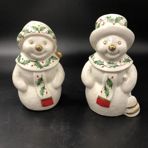 Salero y pimentero Lenox Holiday muñeco de nieve Navidad - Imagen 1 de 8