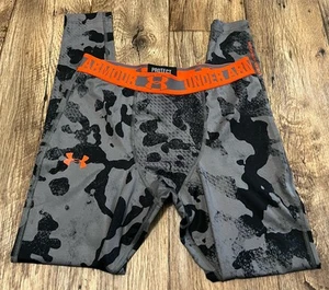 Under Armour Compression Leggings Medium Black Gray Camoflauge 27" Inseam - Picture 1 of 3