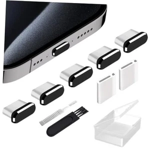 Bouchons USB C Anti Poussière Compatible avec iPhone 16 15 Pro Max Plus S25 S24 Noir - Photo 1 sur 8