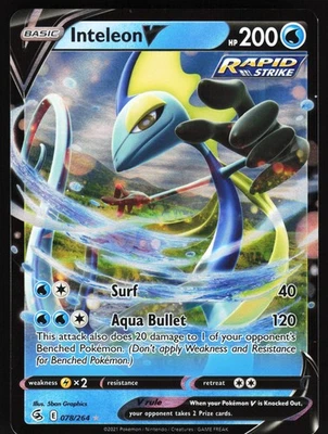 Inteleon V #078/264 Pokemon SWSH08: Fusion Strike - Image 1 of 2
