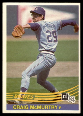 1984 Donruss Craig McMurtry #599 RC Atlanta Braves - Image 1 of 2