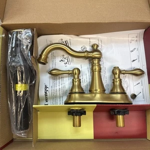 Derengge 4" Zweigriff WC-Armatur mit Push Up Pop Up Ablauf Gold/Messing Farbe - Bild 1 von 3