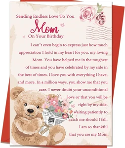 Geburtstagskarte für Mama Happy Mom Geburtstagsgeschenke von Tochter Sohn Kinder Mutter - Bild 1 von 12