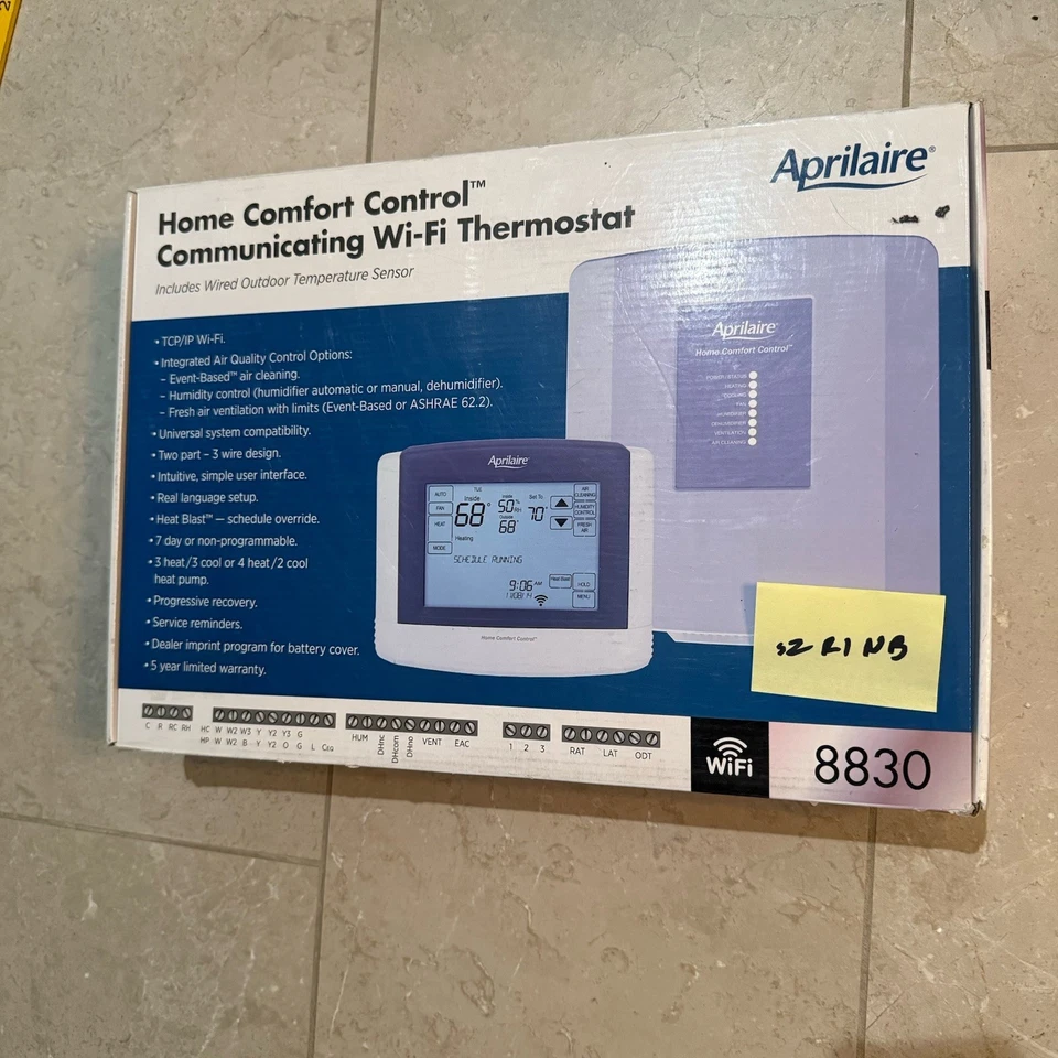 NEW Aprilaire Home Comfort Control Communicating Wi-Fi Thermostat, Model 8830 - Image 1 of 4
