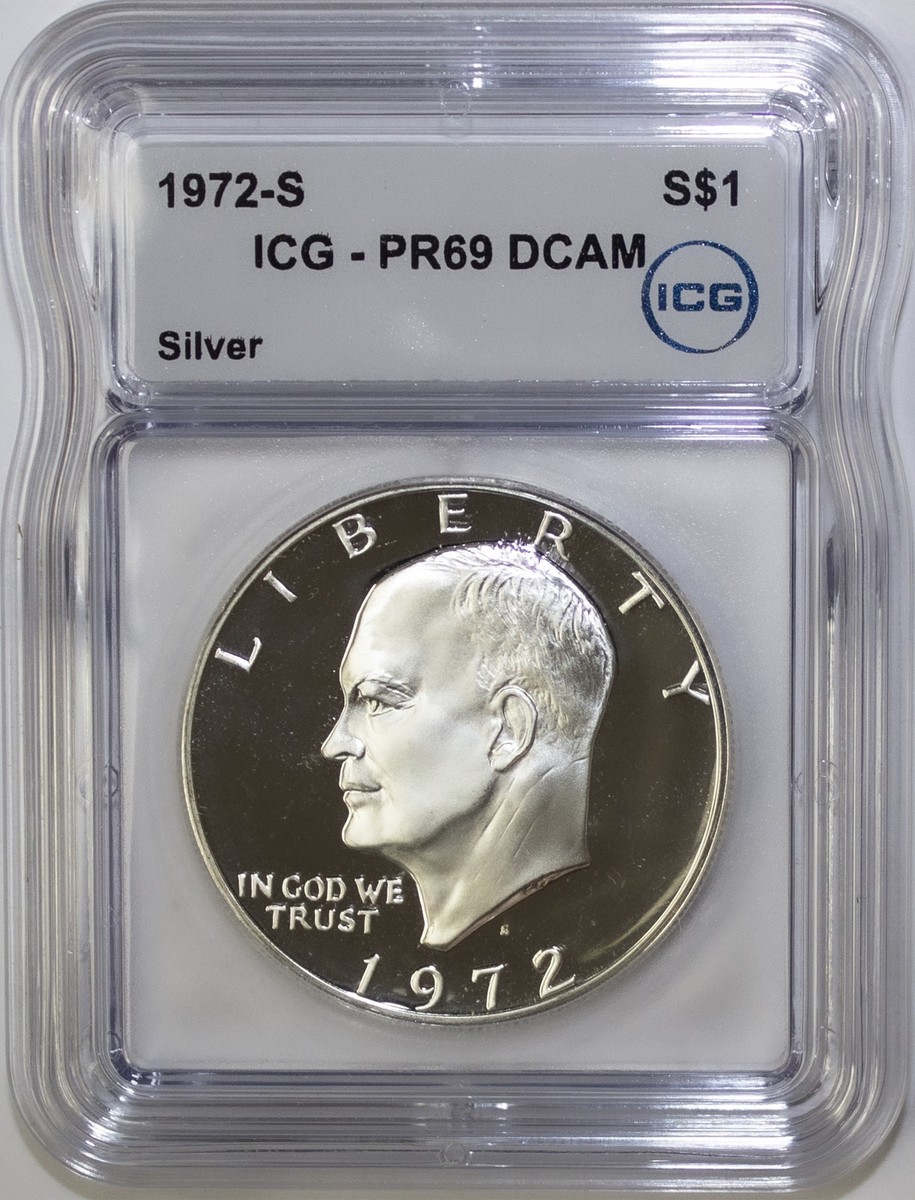 PCGS PR69DCAM 1972年 S $1 シルバー アイゼンハワー PCGS PR69DCAM 1972年 S $1 シルバー アイゼンハワーの通販 by