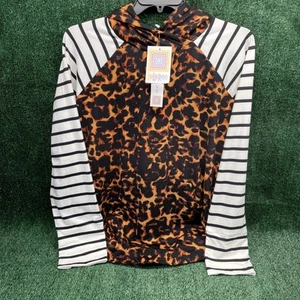 LuLaRoe Eliza Fire Long Sleeve Hooded Shirt PLUS Size 3XL Multicolor Tunic NWT - Picture 1 of 9