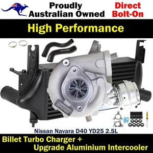 Upgrade Billet Turbo+75mm Intercooler & Hoses For Nissan Navara D40 YD25 2.5L - Bild 1 von 13