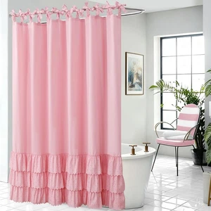 Tenda da Doccia 54x78 Pollici Artigianale con Eleganti Fiocchi Tiranti - Wa... - Foto 1 di 6