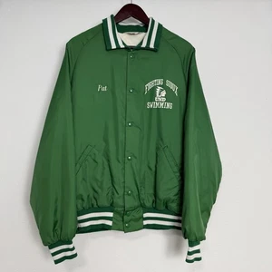Vtg Don Alleson Fighting Sioux Swimming Jacket Snap Varsity Quilt Embroidered L - Picture 1 of 8