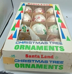 Santa Land 12 Stück Multicolor Christbaum Rund Ornamente Mid Century Vintage - Bild 1 von 9