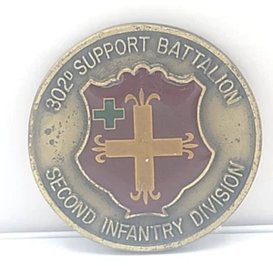 302D Support Battalion Second Infantry Division. "Iron Support" Challenge Coin - Picture 1 of 4