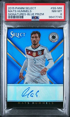 2015 PANINI SELECT SIGNATURES SS-MH MATS HUMMELS BLUE /15 AUTO PSA 8 POP 1 - Image 1 of 2