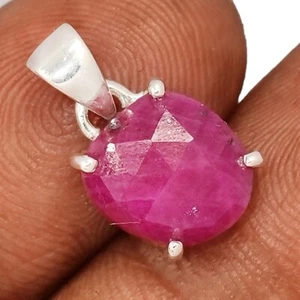 Natural Faceted Pink Sapphire 925 Sterling Silver Pendants Jewelry CP72947 - Picture 1 of 1