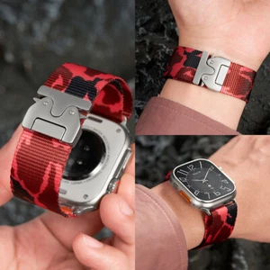 For Apple Watch Ultra 2 Series 10 9 8 7 6 5 4 SE Camouflage Nylon Strap Band NEW - Picture 1 of 18