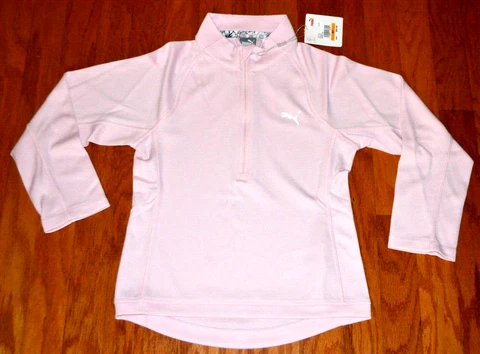 New Puma Girls Size- Medium Parfait ROSE 1/4 Zip Golf Pullover Cover