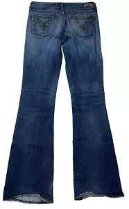 Buffalo David Bitton Women's FELOW Stretch Flare Mid Rise Blue Jeans Size 28X33 - Picture 1 of 11