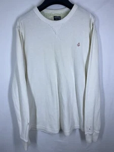 Volcom Shirt Mens Medium White Thermal Waffle Knit Long Sleeve Pullover VINTAGE - Picture 1 of 15