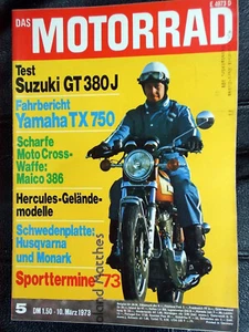 DAS MOTORRAD 5-73+SUZUKI GT 380+YAMAHA TX 750+MAICO+HERCULES GS+KREIDLER+HUSQVAR - Bild 1 von 1