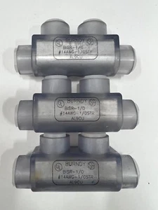 (3) x Burndy BISR 1/0 #14 AWG In-Line Splice - Picture 1 of 3