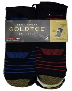 GoldToe GOLDTOE Men's Tech No Show Socks 6 Pair Shoe Size 6-12.5 - Picture 1 of 1