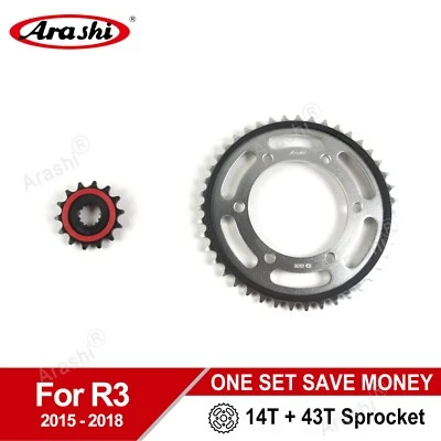 Front 14T Rear 43T Sprocket Kit For Yamaha YZF R3 2015-2021 / YZF R25 2015-2018 - Image 1 of 4