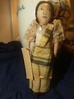 Vtg Handcrafted Cloth Face Doll Luzon Phillipines Taga Log People