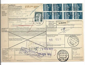 Alemania Documento Envío Paquete Postal Barcelona año 1972 (FV-702) - Imagen 1 de 2