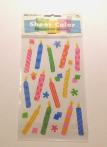 Mrs. Grossman's 1 Sheet Package Sheer Color ~Transparent Candles~ 2006 Stickers - Picture 1 of 1