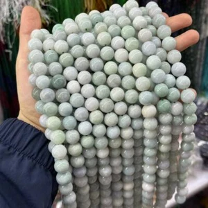 Cuentas de jade Birmania verde esmeralda natural de alta calidad de 4-12 mm para hacer joyas - Imagen 1 de 16