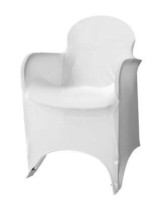 25x Stretch Stuhl Husse mit Armlehne Weiß Party, Hochzeit, Bankett - Bild 1 von 4