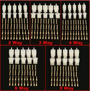 4x Paar 2 Kontakte 2Pin Stecker Buchse Kupplung Adapter Motorrad Roller PKW Boot - Picture 1 of 4