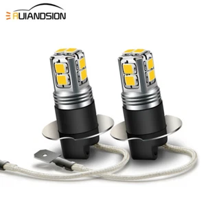 2pcs Blanc H3 2835 10 LED Voiture Feu brouillard Ampoules DRL Avant Lampe 6V-40V - Foto 1 di 8