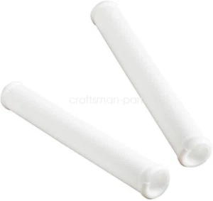White 8" Rubber Snowmobile Grips For Cat Polaris Skidoo Yamaha 7/8'' handlebars - Picture 1 of 9