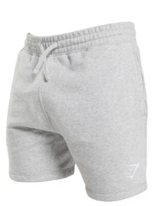 Men's Gymshark Crest Shorts 3XL Light Gray Marl 7" In-Seam Adjustable Draw Cord - Picture 1 of 4
