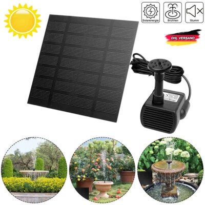 Solar Springbrunnen Fontäne Solarpumpe Garten-Brunnen Teichpumpe Wasserspiel - Bild 1 von 4