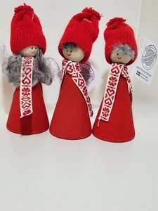 LARSSONS Sweden Red Wooden Christmas SANTA TOMTE GIRL or BOY NWT **YOU PICK** - Picture 1 of 4
