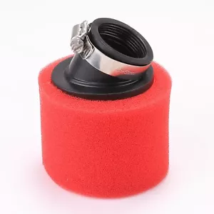 RED 38mm Bent Angled Foam Air Filter Pod 110c 125cc PIT Quad Dirt Bike ATV Buggy - Photo 1 sur 5
