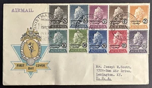 Christmas Island 1958 FDC Set of 10 on First Day Airmail Cover Sc# 1-10 - Picture 1 of 2