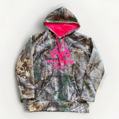 Realtree AP Fleece Camo Full Zip Up Sweater/ Jacket Women’s -Small- Pink Accents - Image 1 of 4
