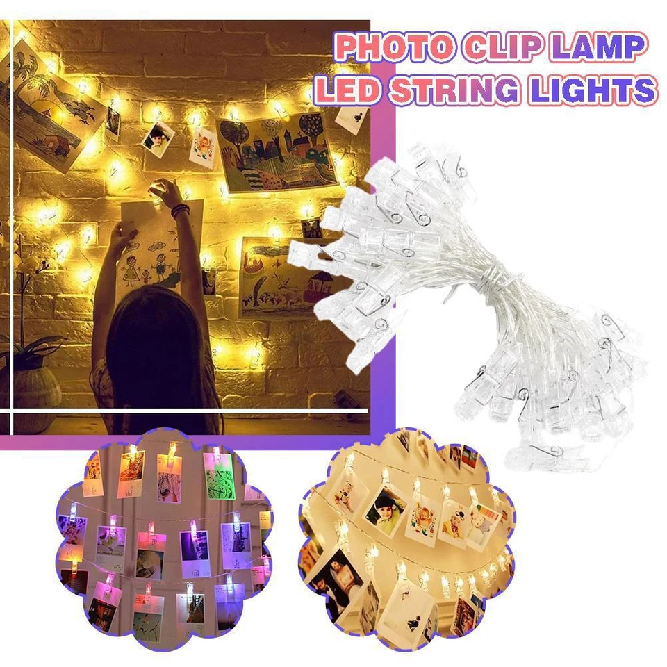 1.5M 10LED String Lights Photo Clip Fairy Lights Garland N0I3 Christmas R1H0 - Image 1 of 4