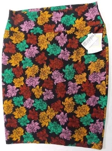 Womens sz XL Lularoe Cassie Black Floral Skirt Nwts s29-pb8 - Picture 1 of 2