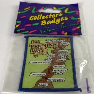 Parche de recuerdo vintage Pennine Way insignia borde azul en paquete original 7x5 cm  - Imagen 1 de 3