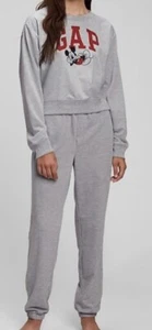 Gap Girls Disney Mickey Mouse Gap Logo Graphic Pajama Set Gray NWT Size 10 (L) - Picture 1 of 3