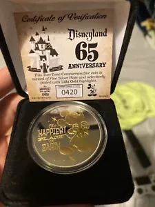 Disneyland 65th Anniversary Commemorative Limited Edition Coins- 2 Coins 419+420 - Picture 1 of 2