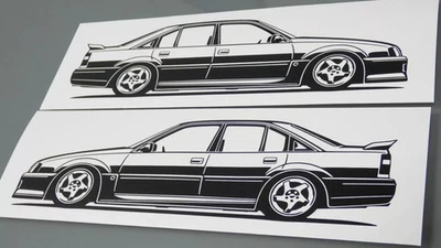 Pegatina Opel Omega Lotus Silhouette Lotus Omega tuning sticker 2x negra nueva - Imagen 1 de 4