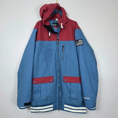 SAGA Outerwear Co. Mens XL Varsity Color Block Patch Snowboard Ski Jacket - Image 1 of 4