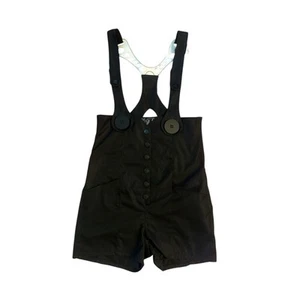 Women M Cyberdog Pencil Playsuit Black Suspender Romper Bib Overalls One Piece - Picture 1 of 6