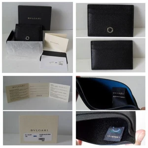 BVLGARI Kartenetui schwarz italienisches Kalbsleder 30405 BRANDNEU mit Geschenkbox - Bild 1 von 24