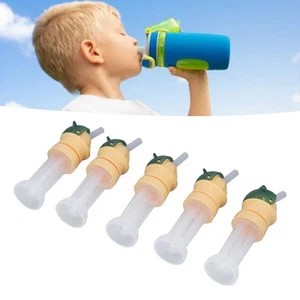Durable 5pcs Spill-Proof Twist Cap with Straw in Green for Kids - Picture 1 of 16